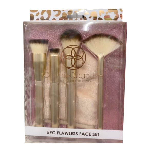 Candie Couture 5 Pc Flawless Face Brush & Mit Set by Margaret Josephs NIB - Picture 1 of 4